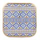 Royal Blue Golden Design Square Ceramic Dresser Knob